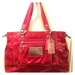Genuine Red/Melon/ Coral COACH Tote Bag